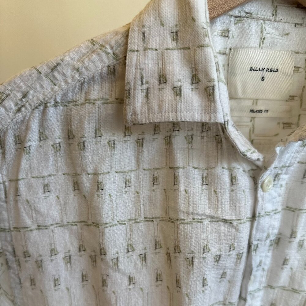 Billy Reid SS Cotton/Linen Mezcal Print - White - Size S